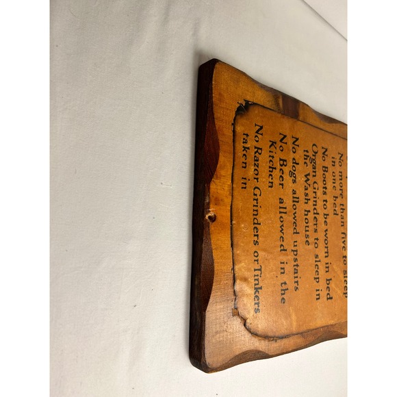 Vintage MCM Rules of this Tavern Wood Plaque Wall Hanging 11"x16" Country Charm - Picture 6 of 9